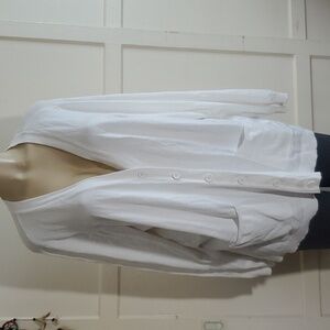 Blair White open cardigan Sweater Size XL